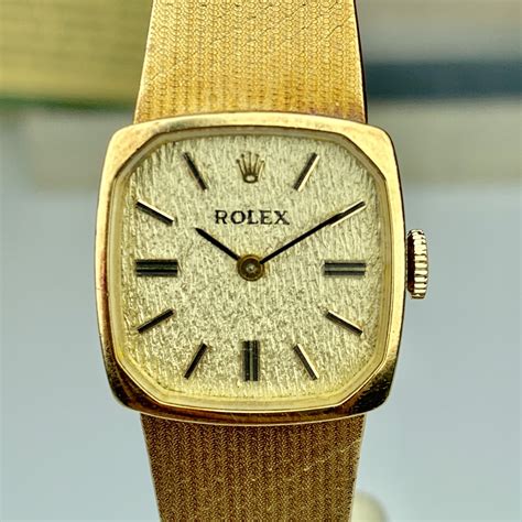 18 kt gold rolex ladies dress watch 1980's|80s Rolex watch value.